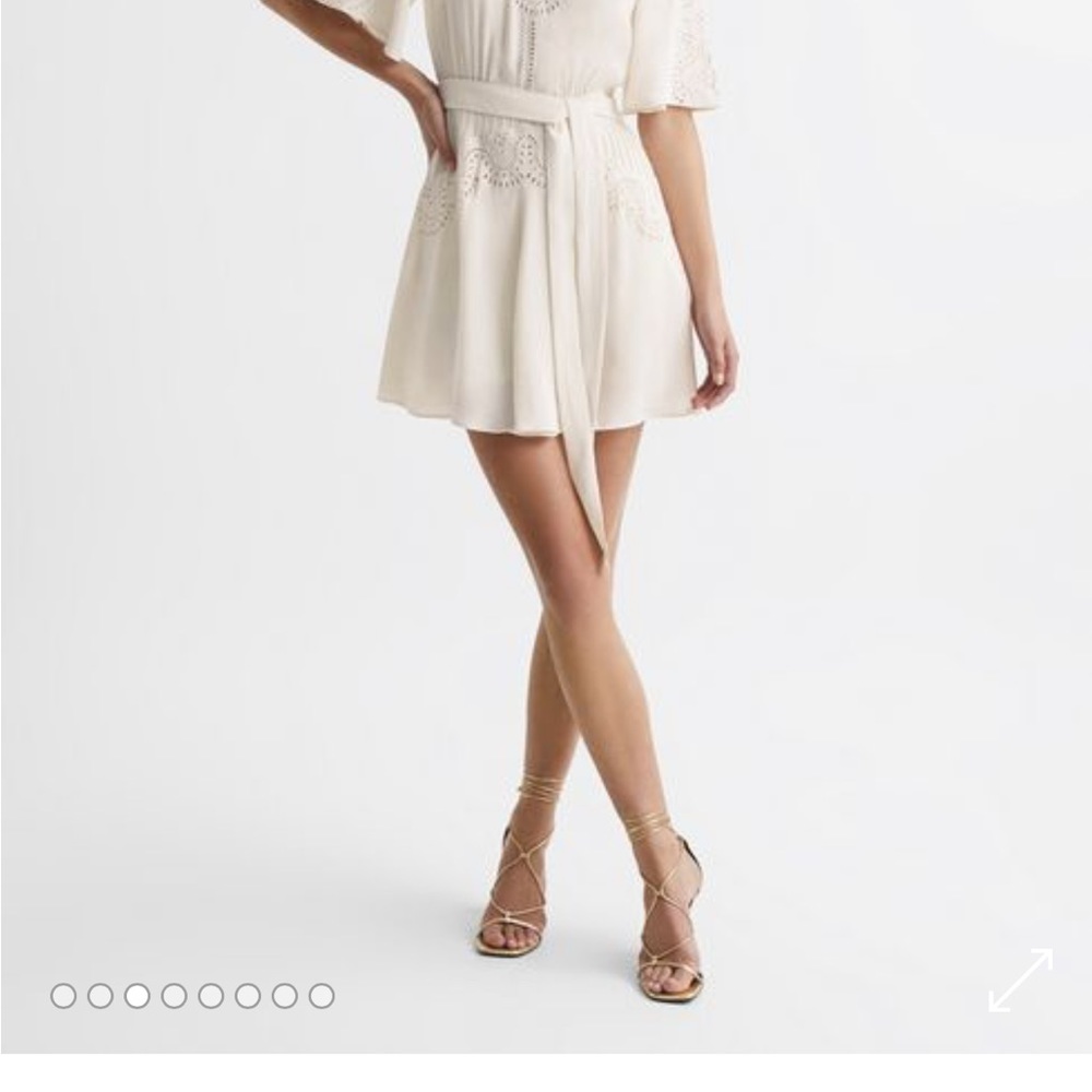 REISS RHEA BRODERIE SLEEVE FLOPPY MINI DRESS LACE 6 NEW WITH TAGS - Picture 6 of 6